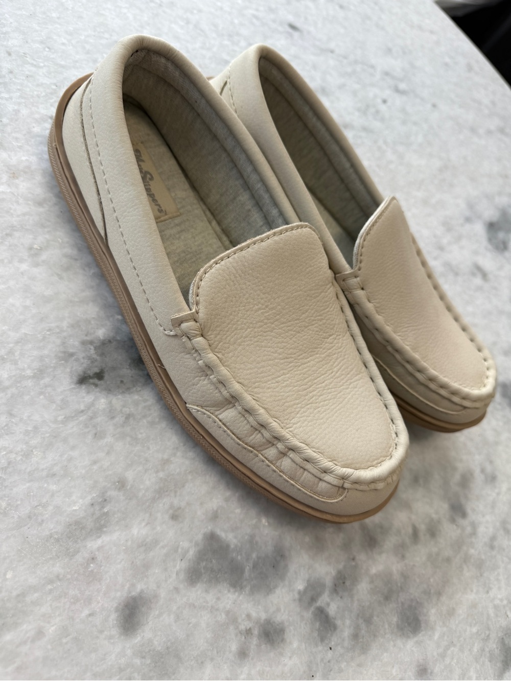 My Slippers Women’s Slip-On Moccasin Loafers in Cream size 8